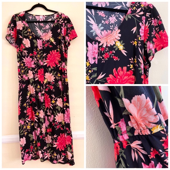 Old Navy Floral Midi Dress XL - Picture 1 of 4